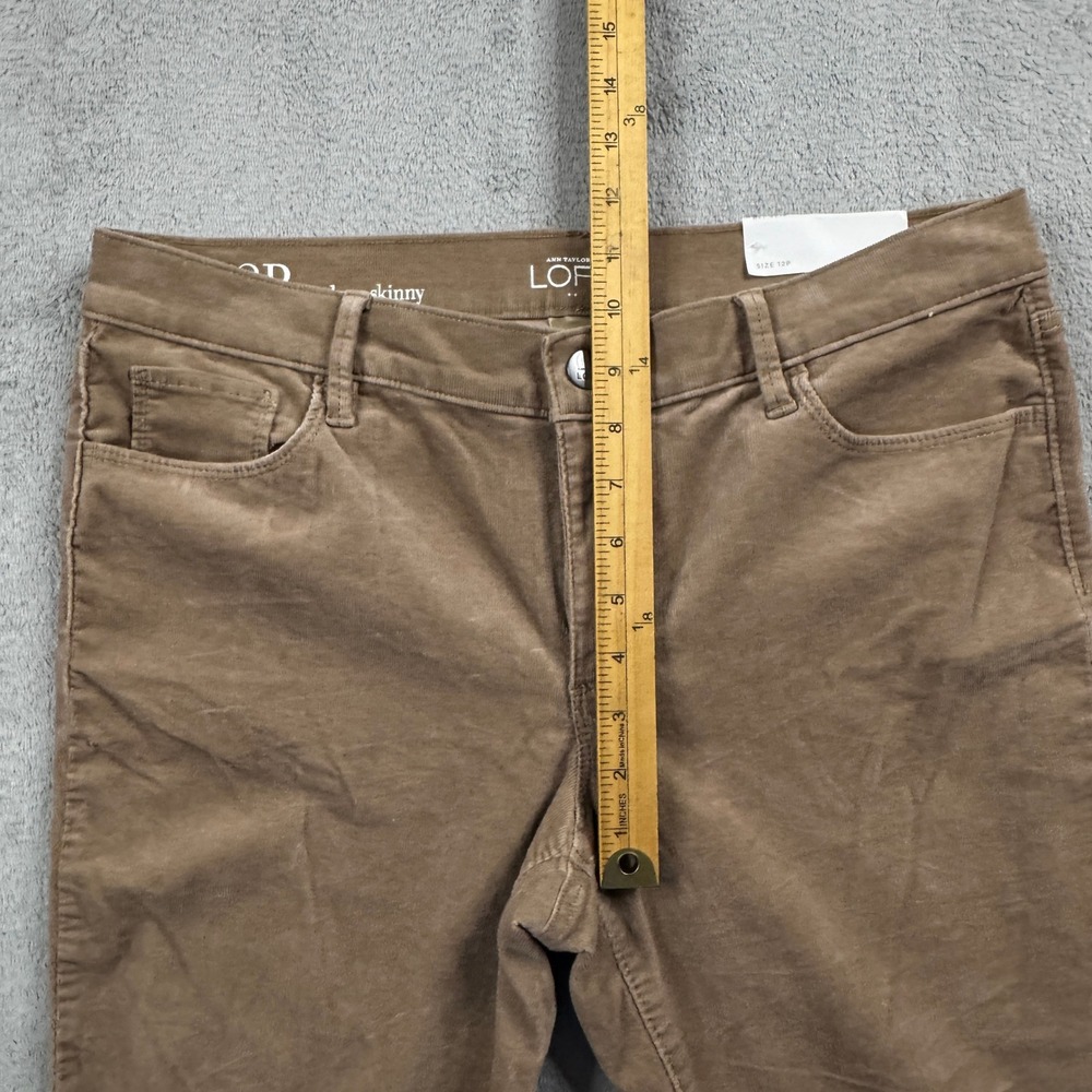 NWT Loft Modern Skinny Micro Corduroy Pants Women 12P Tan Petite‎ Slim Fit - Picture 10 of 11